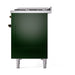 ILVE - Nostalgie II 48 inch Dual Fuel Range (8 Sealed Burners + Griddle, Liquid Propane, Triple Glass Door, Emerald Green, Burnished) -  USA - UP48FNMPEGBLP - IMG117