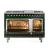 ILVE - Nostalgie II 48 inch Dual Fuel Range (8 Sealed Burners + Griddle, Natural Gas, Triple Glass Door, Emerald Green, Burnished) -  USA - UP48FNMPEGB - IMG27