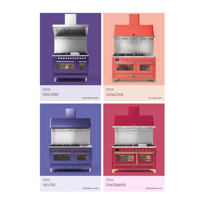ILVE - Nostalgie II 48 inch Dual Fuel Range (8 Sealed Burners + Griddle, Liquid Propane, Triple Glass Door, RAL, Burnished) -  USA - UP48FNMPRABLP - IMG139
