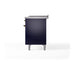 ILVE - Nostalgie II 48 inch Dual Fuel Range (5 Sealed Burners + Griddle + French Top, Liquid Propane, Triple Glass Door, Midnight Blue, Brass) -  USA - UP48FSNMPMBGLP - IMG90
