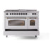 ILVE - Nostalgie II 48 inch Dual Fuel Range (5 Sealed Burners + Griddle + French Top, Liquid Propane, Triple Glass Door, White, Burnished) -  USA - UP48FSNMPWHBLP - IMG28