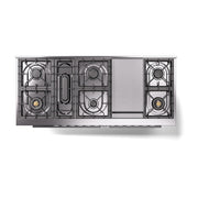 ILVE Professional Plus II 60 inch Dual Fuel Range (Glossy Black / Liquid Propane / 9 Sealed Burners + Griddle / Solid Door) UP60FQMPBKLP - IMG24