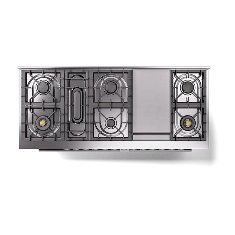 ILVE Professional Plus II 60 inch Dual Fuel Range (Glossy Black / Liquid Propane / 9 Sealed Burners + Griddle / Solid Door) UP60FQMPBKLP - IMG24