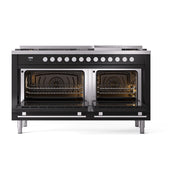 ILVE Professional Plus II 60 inch Dual Fuel Range (Glossy Black / Natural Gas / 9 Sealed Burners + Griddle / Solid Door) UP60FQMPBK - IMG134
