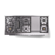 ILVE Professional Plus II 60 inch Dual Fuel Range (RAL / Liquid Propane / 9 Sealed Burners + Griddle / Solid Door) UP60FQMPRALP - IMG82