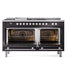ILVE Professional Plus II 60 inch Dual Fuel Range (Glossy Black / Natural Gas / 7 Sealed Burners + Griddle + French Top / Solid Door) UP60FSQMPBK - IMG182