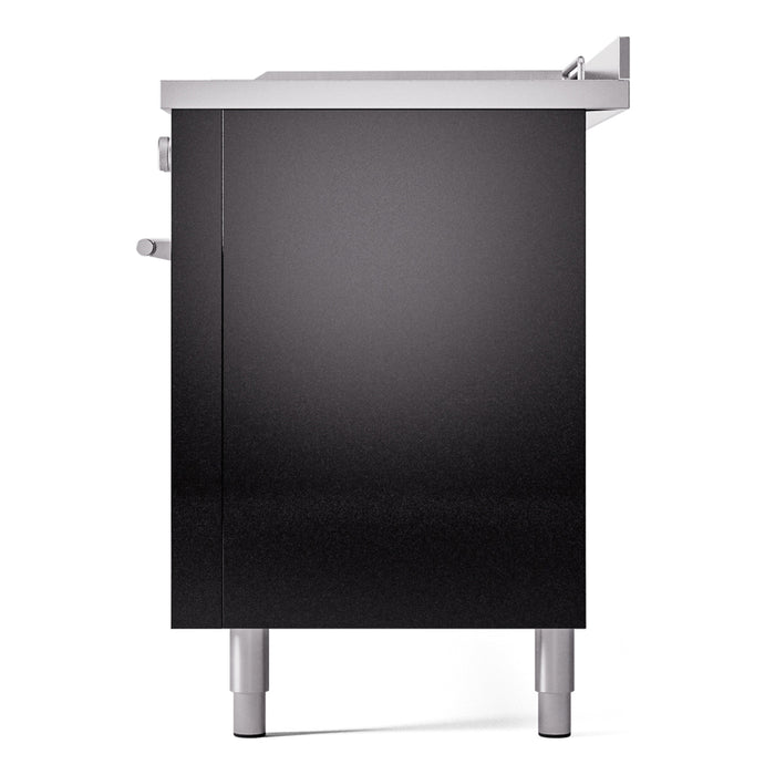 ILVE Professional Plus II 60 inch Dual Fuel Range (Glossy Black / Natural Gas / 7 Sealed Burners + Griddle + French Top / Solid Door) UP60FSQMPBK - IMG22