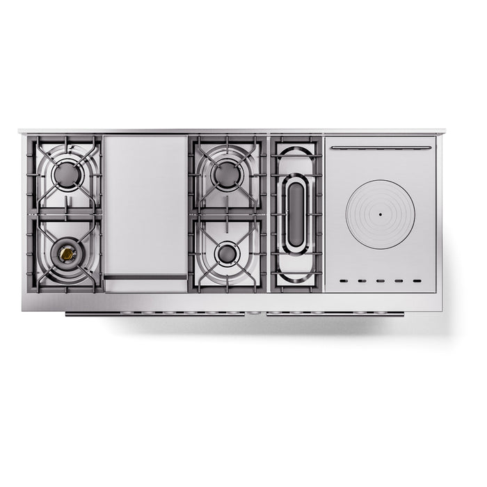 ILVE Professional Plus II 60 inch Dual Fuel Range (Graphite Matte / Natural Gas / 7 Sealed Burners + Griddle + French Top / Solid Door) UP60FSQMPMG - IMG55
