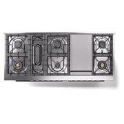 ILVE Professional Plus II 60 inch Dual Fuel Range (Glossy Black / Natural Gas / 7 Sealed Burners + Griddle + French Top / Triple Glass Door) UP60FSWMPBK - IMG95