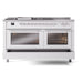 ILVE Professional Plus II 60 inch Dual Fuel Range (White / Liquid Propane / 7 Sealed Burners + Griddle + French Top / Triple Glass Door) UP60FSWMPWHLP - IMG21