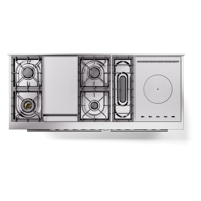 ILVE Professional Plus II 60 inch Dual Fuel Range (White / Natural Gas / 7 Sealed Burners + Griddle + French Top / Triple Glass Door) UP60FSWMPWH - IMG162