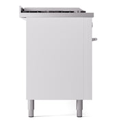 ILVE Professional Plus II 60 inch Dual Fuel Range (White / Natural Gas / 7 Sealed Burners + Griddle + French Top / Triple Glass Door) UP60FSWMPWH - IMG112