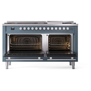 ILVE Professional Plus II 60 inch Dual Fuel Range (Blue Grey / Natural Gas / 9 Sealed Burners + Griddle / Triple Glass Door) UP60FWMPBG - IMG62