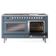 ILVE Professional Plus II 60 inch Dual Fuel Range (Blue Grey / Natural Gas / 9 Sealed Burners + Griddle / Triple Glass Door) UP60FWMPBG - IMG165