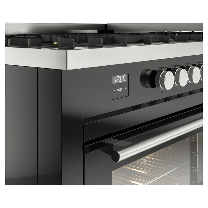 ILVE Professional Plus II 60 inch Dual Fuel Range (Glossy Black / Liquid Propane / 9 Sealed Burners + Griddle / Triple Glass Door) UP60FWMPBKLP - IMG45