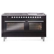 ILVE Professional Plus II 60 inch Dual Fuel Range (Glossy Black / Natural Gas / 9 Sealed Burners + Griddle / Triple Glass Door) UP60FWMPBK - IMG195