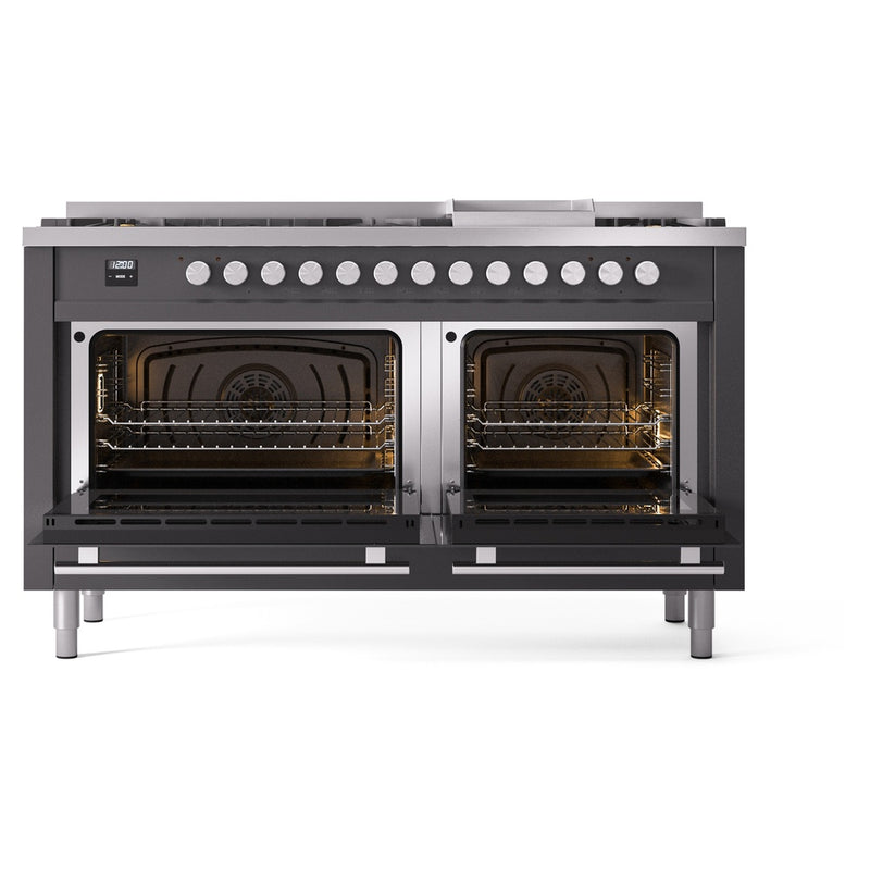 ILVE Professional Plus II 60 inch Dual Fuel Range (Graphite Matte / Liquid Propane / 9 Sealed Burners + Griddle / Triple Glass Door) UP60FWMPMGLP - IMG19