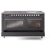 ILVE Professional Plus II 60 inch Dual Fuel Range (Graphite Matte / Natural Gas / 9 Sealed Burners + Griddle / Triple Glass Door) UP60FWMPMG - IMG136