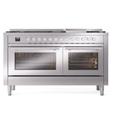 ILVE Professional Plus II 60 inch Dual Fuel Range (Stainless Steel / Natural Gas / 9 Sealed Burners + Griddle / Triple Glass Door) UP60FWMPSS - IMG144