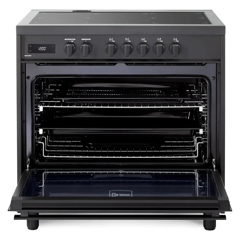 Verona - 36 inch Ultima Midnight Collection Freestanding Induction Range with 5 Elements, 5 cu. ft. Oven Capacity, Touch Control Clock in Matte Black (Ultima Midnight / Range / Black) - VMFSIE365EE - IMG8