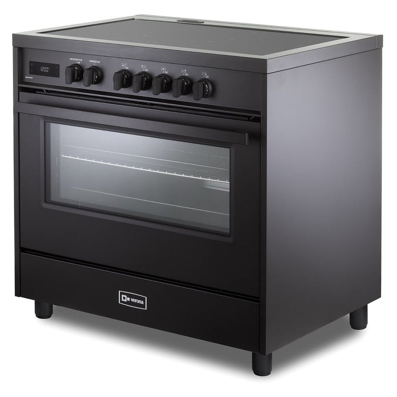 Verona - 36 inch Ultima Midnight Collection Freestanding Induction Range with 5 Elements, 5 cu. ft. Oven Capacity, Touch Control Clock in Matte Black (Ultima Midnight / Range / Black) - VMFSIE365EE - IMG2
