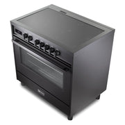 Verona - 36 inch Ultima Midnight Collection Freestanding Induction Range with 5 Elements, 5 cu. ft. Oven Capacity, Touch Control Clock in Matte Black (Ultima Midnight / Range / Black) - VMFSIE365EE - IMG3