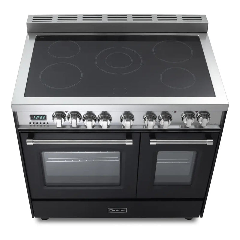 Verona 36 inch Prestige Series Freestanding Double Oven Electric Range with 5 Elements, 3.5 cu. ft. Total Oven Capacity and European Convection (Matte Black) VPFSEE365DE - IMG8