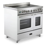 Verona 36 inch Prestige Series Freestanding Double Oven Electric Range with 5 Elements, 3.5 cu. ft. Total Oven Capacity and European Convection (White) VPFSEE365DW - IMG9