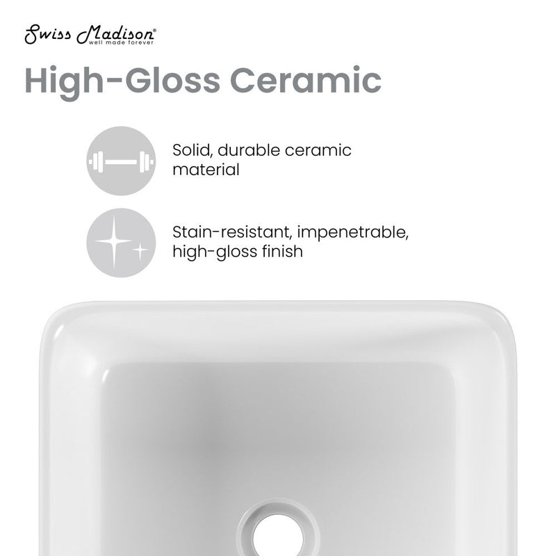 Swiss Madison Adour 14'' Vessel Sink in White - SM-VS340