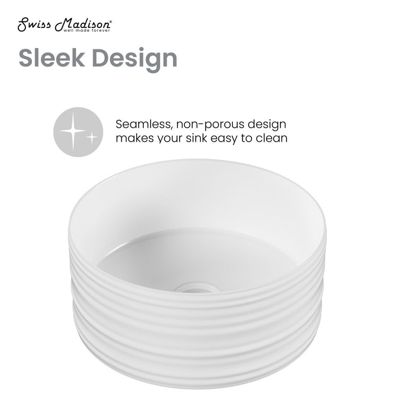 Swiss Madison Adour 16'' Vessels Sink in White - SM-VS341