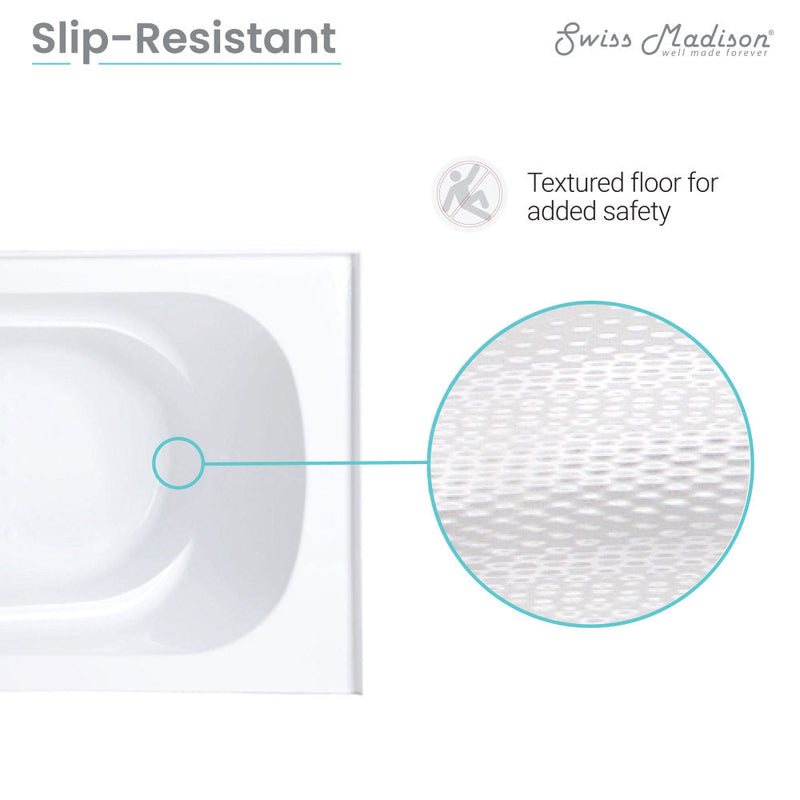 Swiss Madison Ivy 60" x 30" Right-Hand Drain Alcove Bathtub with Apron - SM-AB546