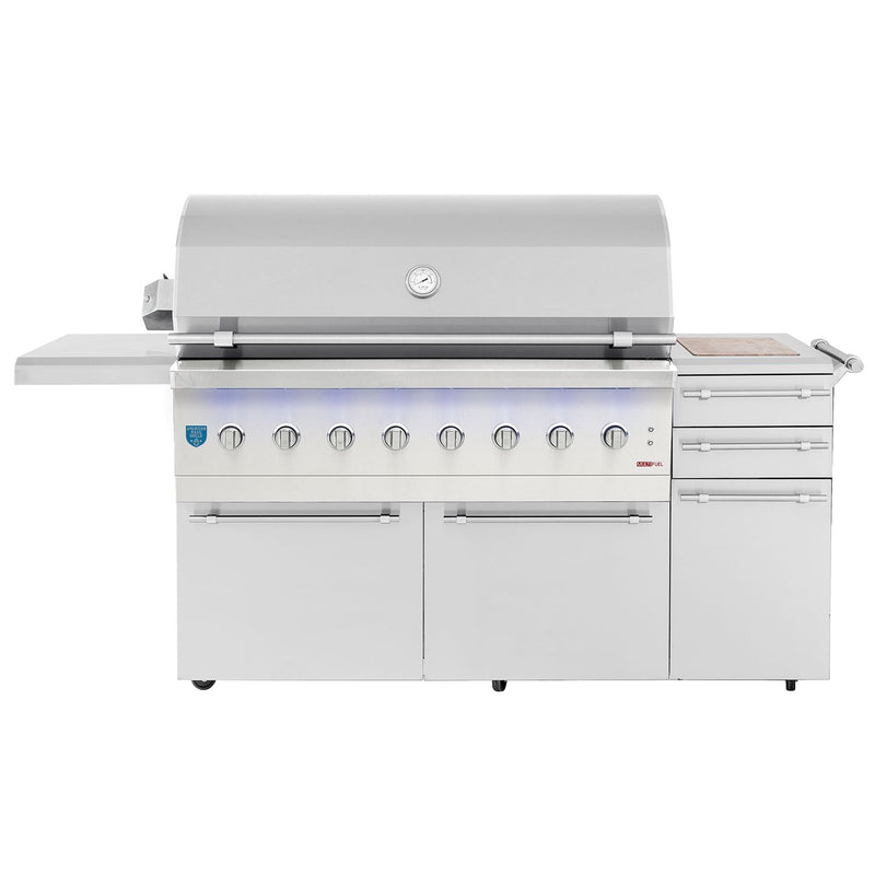 American Made Grills 54-Inch Freestanding Hybrid Grill with Infrared Searing Burner and Rotisserie Kit AMG-ENC54