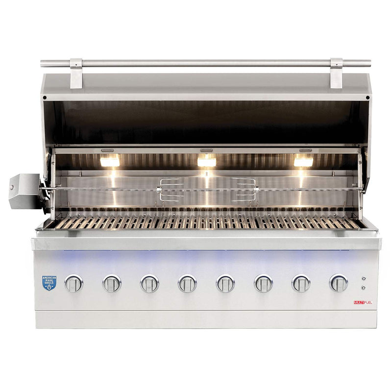 American Made Grills 54-Inch Built-In Hybrid Grill with Infrared Searing Burner and Rotisserie Kit AMG-ENC54