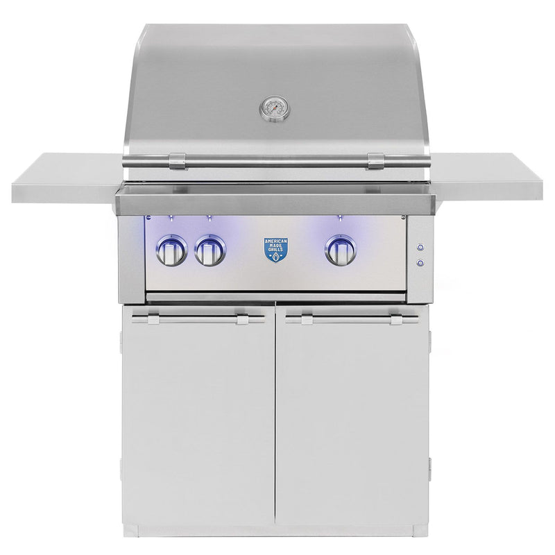 American Made Grills Estate 30-Inch Freestanding Gas or Propane Grill with Infrared Searing Burner and Rotisserie Kit AMG-EST30