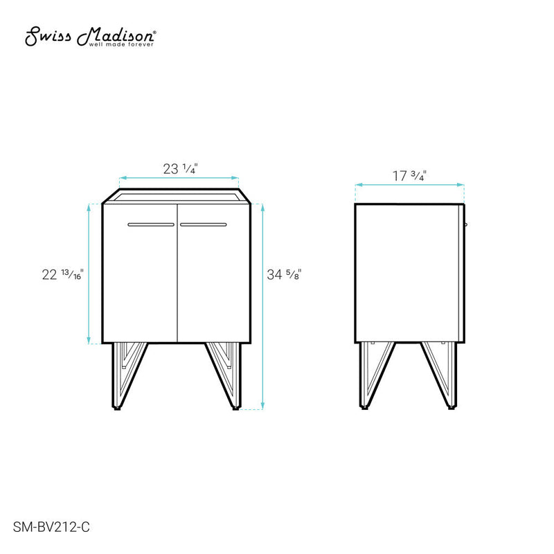 Swiss Madison Annecy 24 Bathroom Vanity Cabinet Only (SM-BV212) - SM-BV212-C