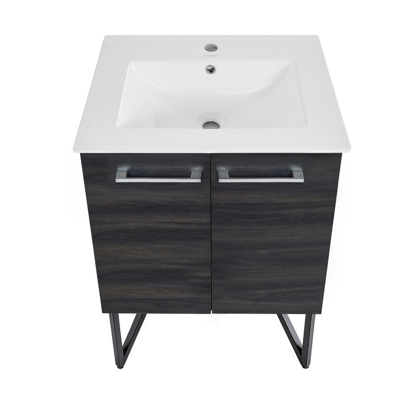 Swiss Madison Annecy 24 Single, Black Walnut, Two Doors, Bathroom Vanity - SM-BV222