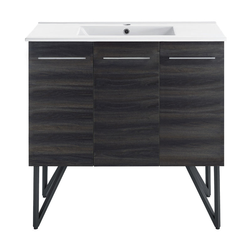 Swiss Madison Annecy 36 Single, Black Walnut, Two Doors, One Drawer, Bathroom Vanity - SM-BV223