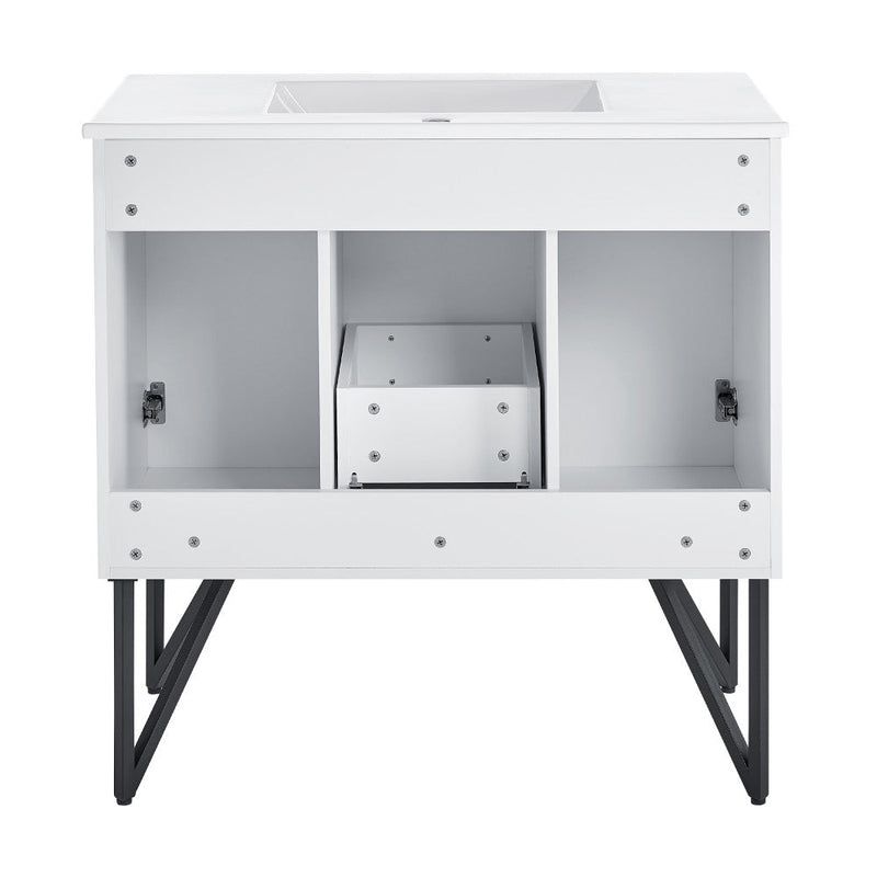 Swiss Madison Annecy 36 Single, Glossy White, Two Doors, One Drawer, Bathroom Vanity - SM-BV213