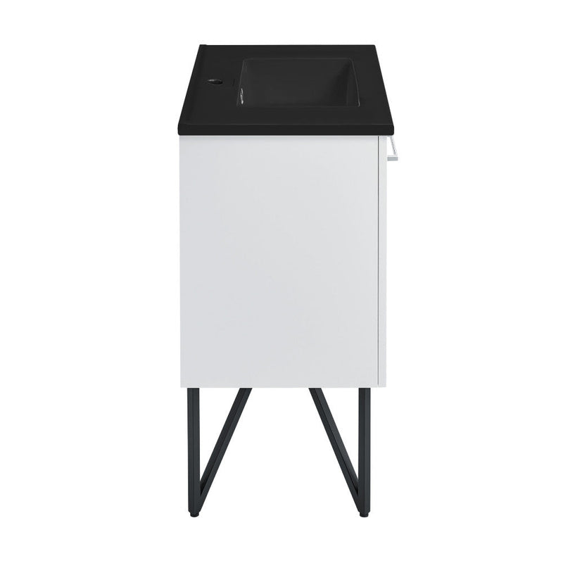 Swiss Madison Annecy 36 in. White Bathroom Vanity With Black Ceramic Sink Top - SM-BV213MB