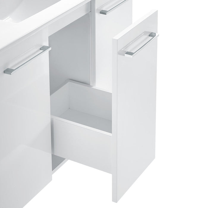 Swiss Madison Annecy 36 in. White Bathroom Vanity With White, 3-Hole Ceramic Sink Top - SM-BV213-3
