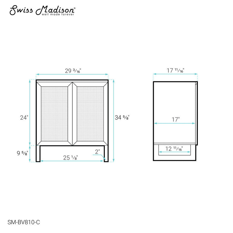 Swiss Madison Arles 30 Single, Bathroom Vanity in Honey Cabinet - SM-BV810-C