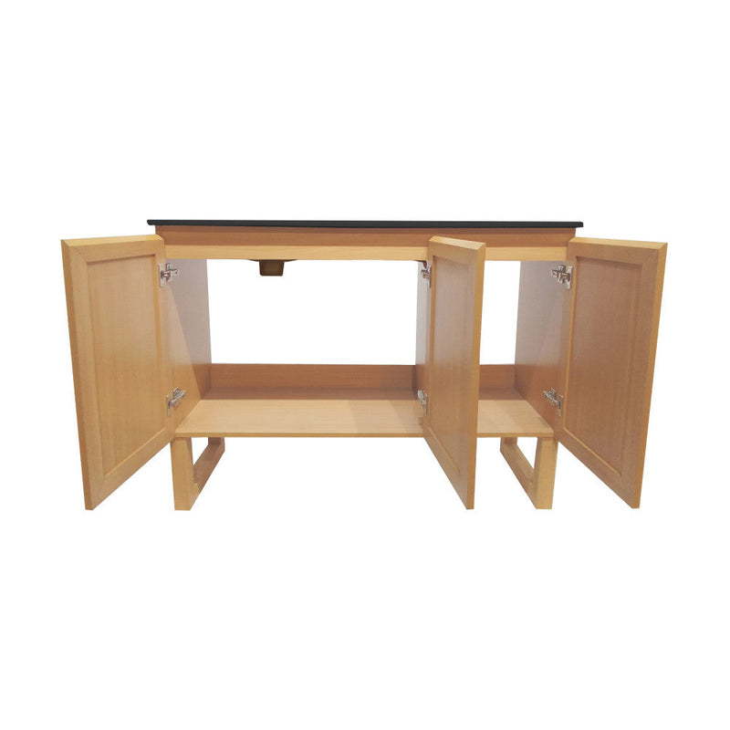 Swiss Madison Arles 48 in. Natural Oak, Double Basin Bathroom Vanity With Black, 3-Hole Ceramic Sink Top - SM-BV811D-3MB