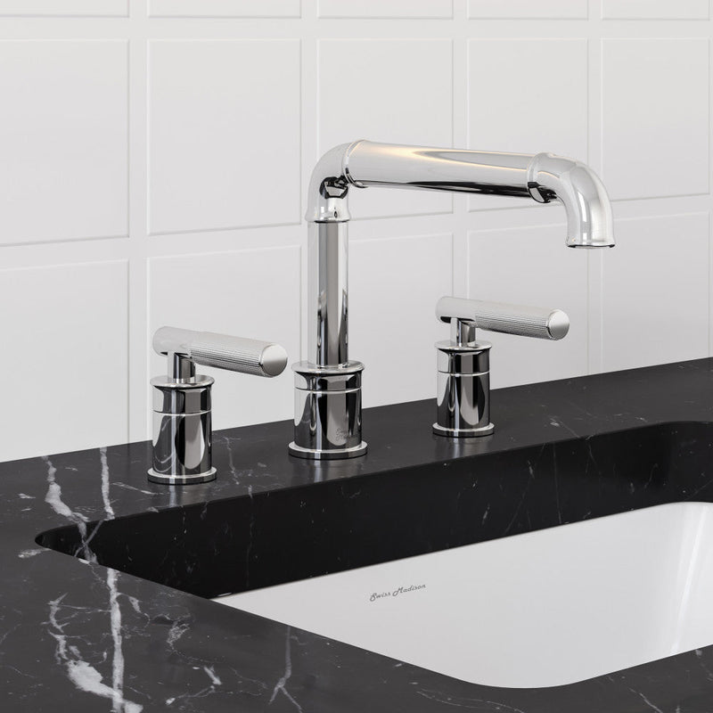 Swiss Madison Avallon 8 in. Widespread, Sleek Handle, Bathroom Faucet in Chrome - SM-BF86C