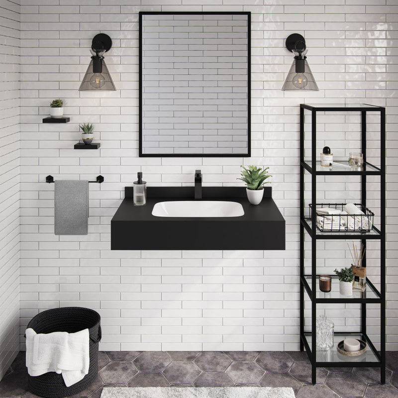 Swiss Madison Avancer 36'' Wall Mount Sink In Black Marquina - SM-WS260BM