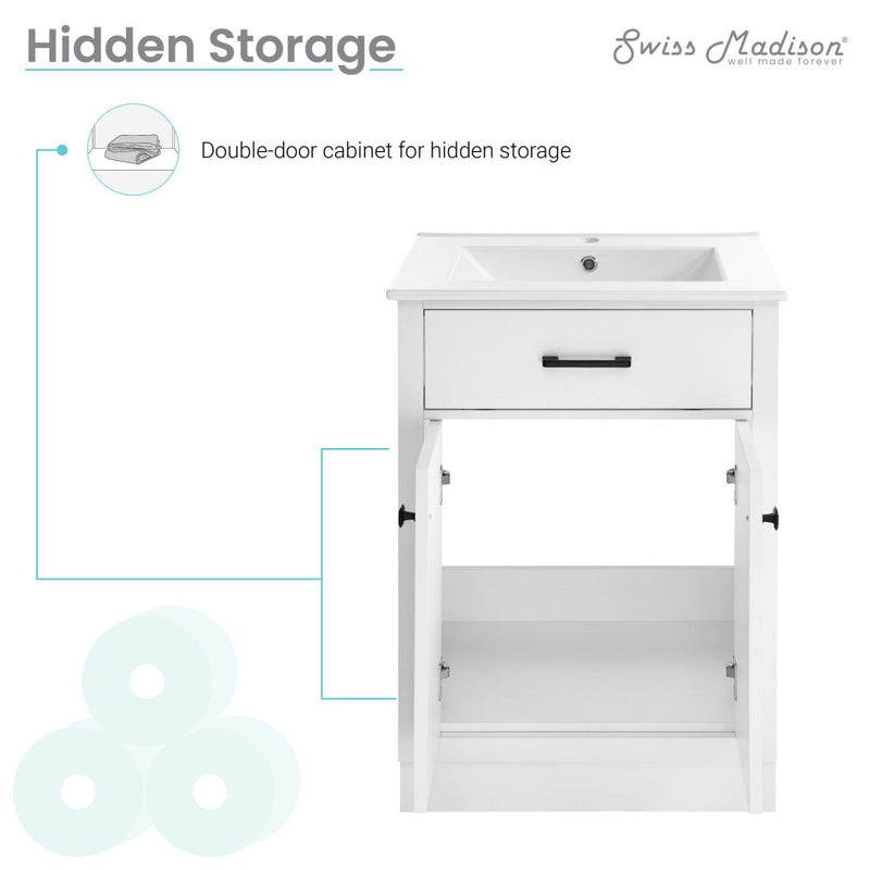 Swiss Madison Burdon 24" Bathroom Vanity in White - SM-BV431