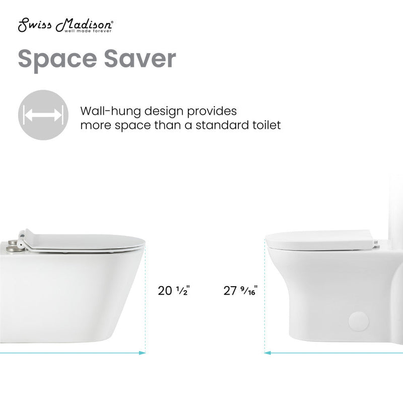 Swiss Madison Calice Wall-Hung Round Toilet Bowl - SM-WT465