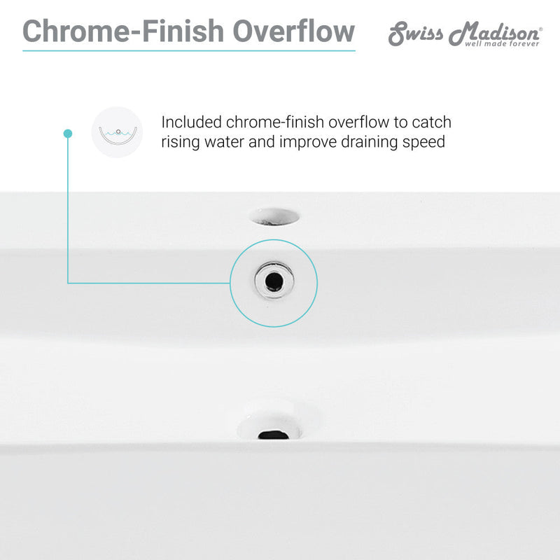 Swiss Madison Carre 36 Ceramic Console Sink White Basin Gold Legs - SM-CS723