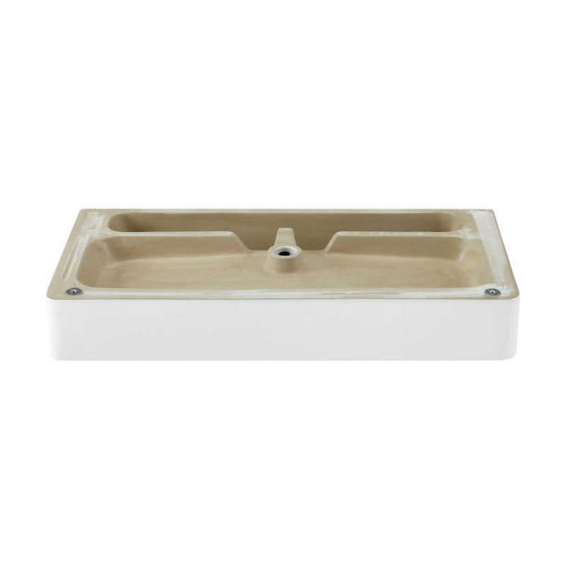 Swiss Madison Carre 36 Ceramic Console Sink White Basin Matte White Legs - SM-CS743