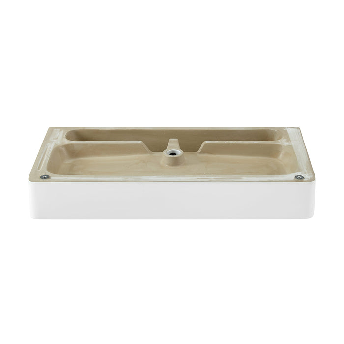 Swiss Madison Carre 36" Console Sink White Basin Chrome Legs with 8" Widespread Holes - SM-CS713-3