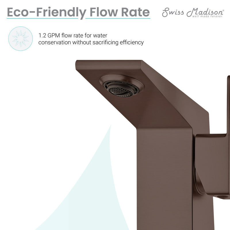 Swiss Madison Carre Single Hole, Single-Handle, Bathroom Faucet in Oil Rubbed Bronze - SM-BF30OR